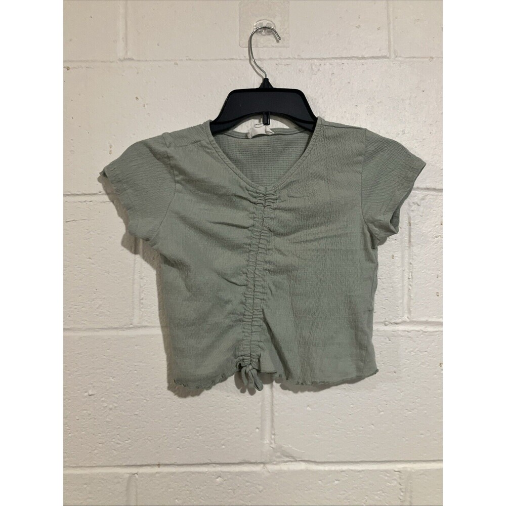Jessica Simpson Shirt Girls Green Short Sleeve V Neck Pullover Top